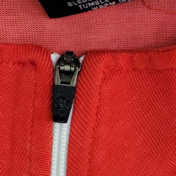 Nautica 1/4 Zip Polo Shirt Large 21x25 Red White Trim Crop - Picture 13 of 14